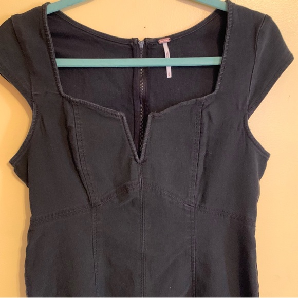 free people black denim dress - Picture 2 of 8